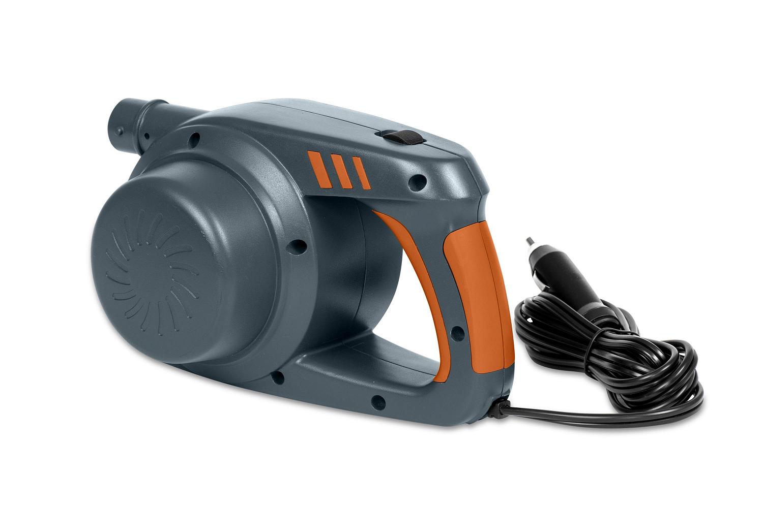 Насос электрический 12В "Powergrip DC" от прикуривателя, повыш.мощн., 680л/м, 3 насадки в комплекте фото 2